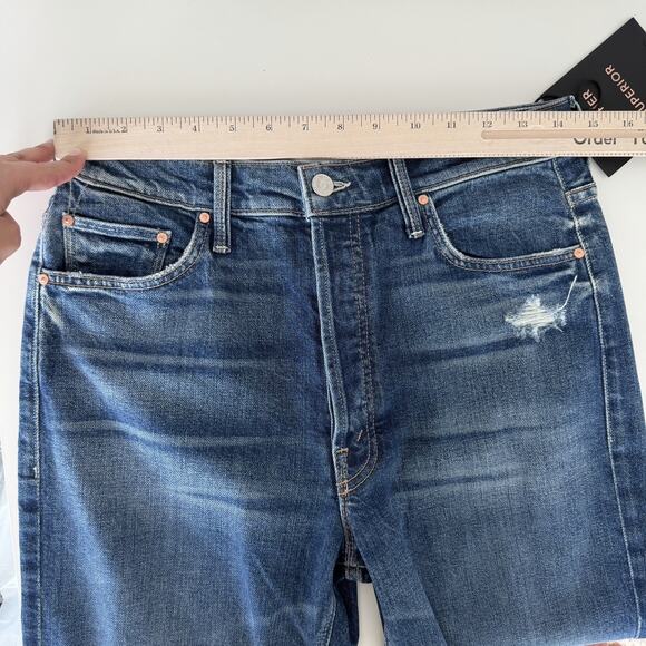 Mother Jeans Womens 29 The Tripper Dark Wash Distressed Your Treat Or Mine - Picture 11 of 13